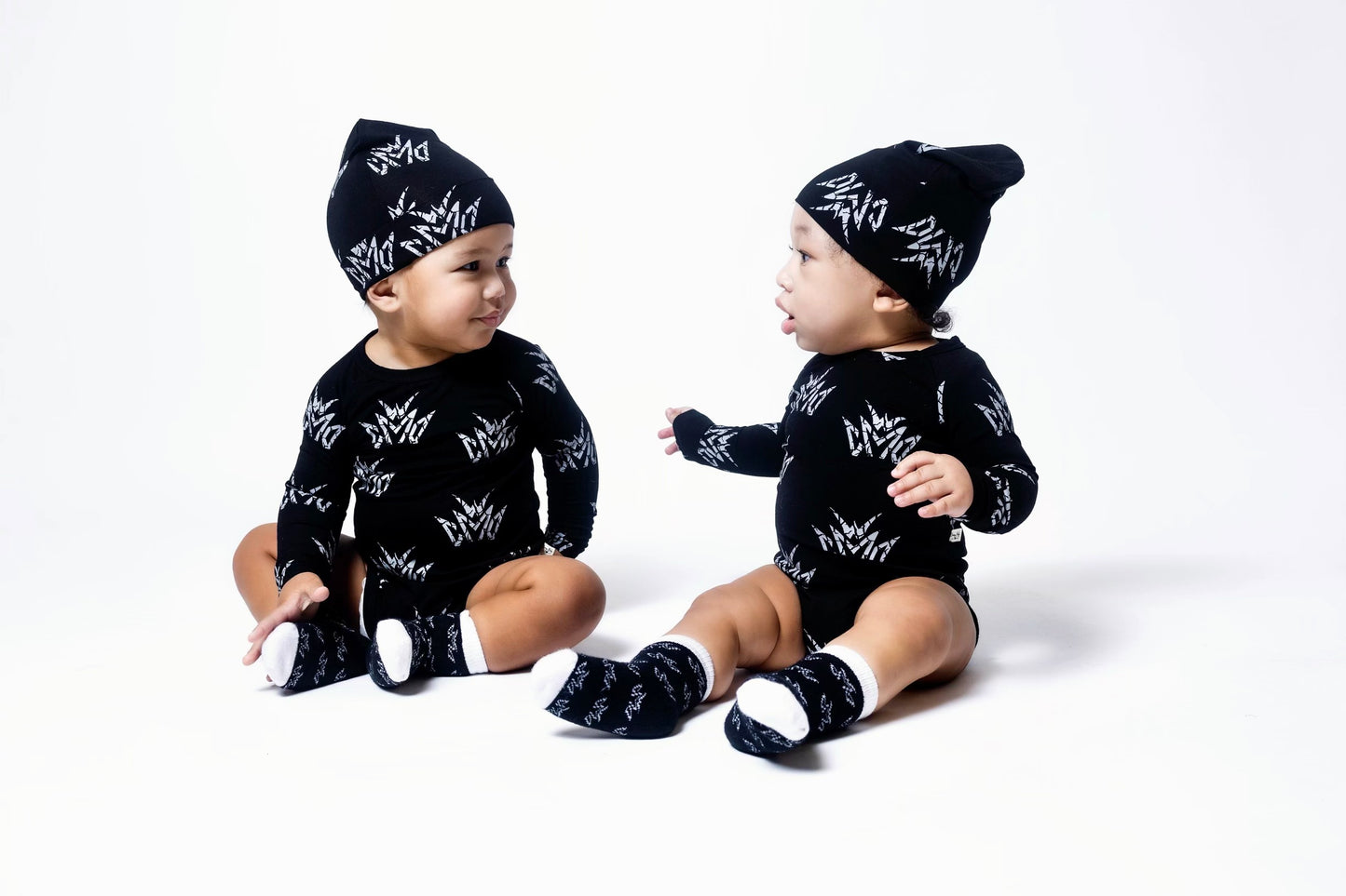 Crown Onesie Set- Black