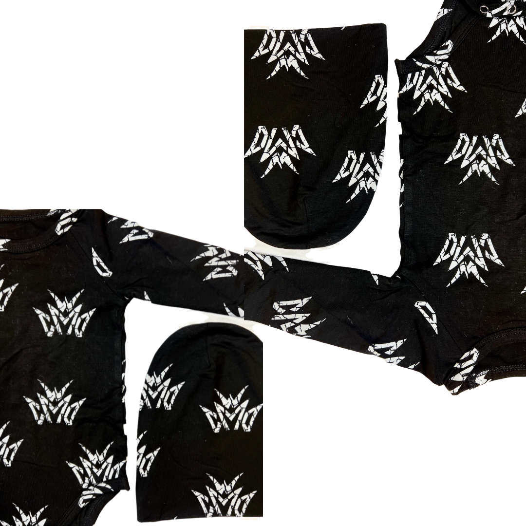 Crown Onesie Set- Black
